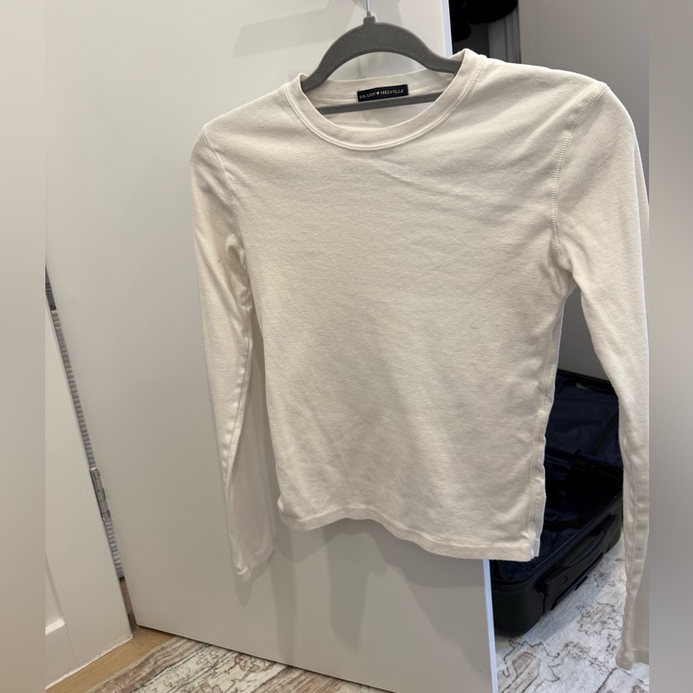 Brandy Melville white Long Sleeve Top